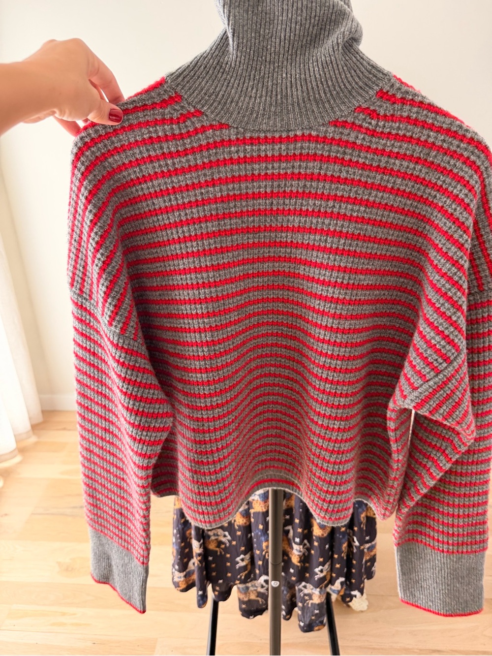 NWOT Madewell Retro Stripe Ribbed Turtleneck Sweater